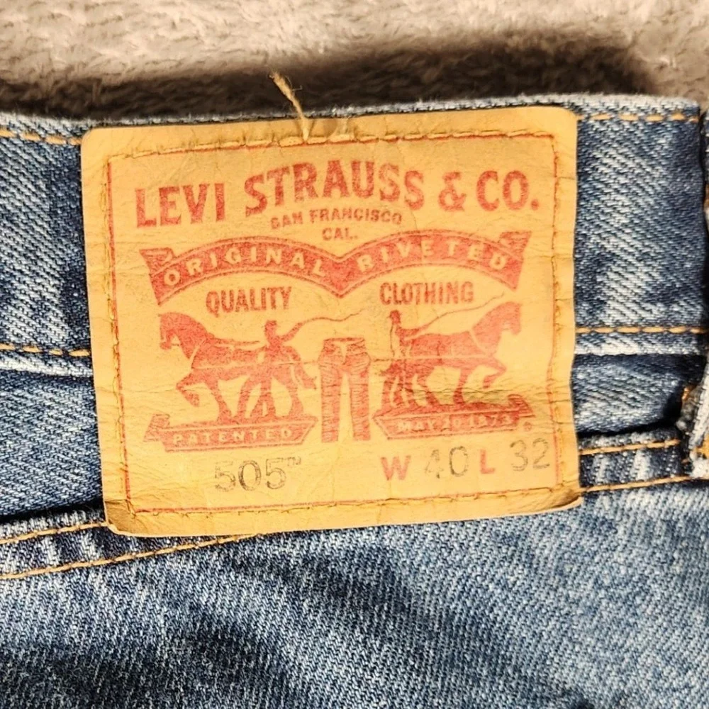 Levi's 505 Straight Leg Jeans‎ Mens 40x32 Blue Excellent Regular Fit Denim